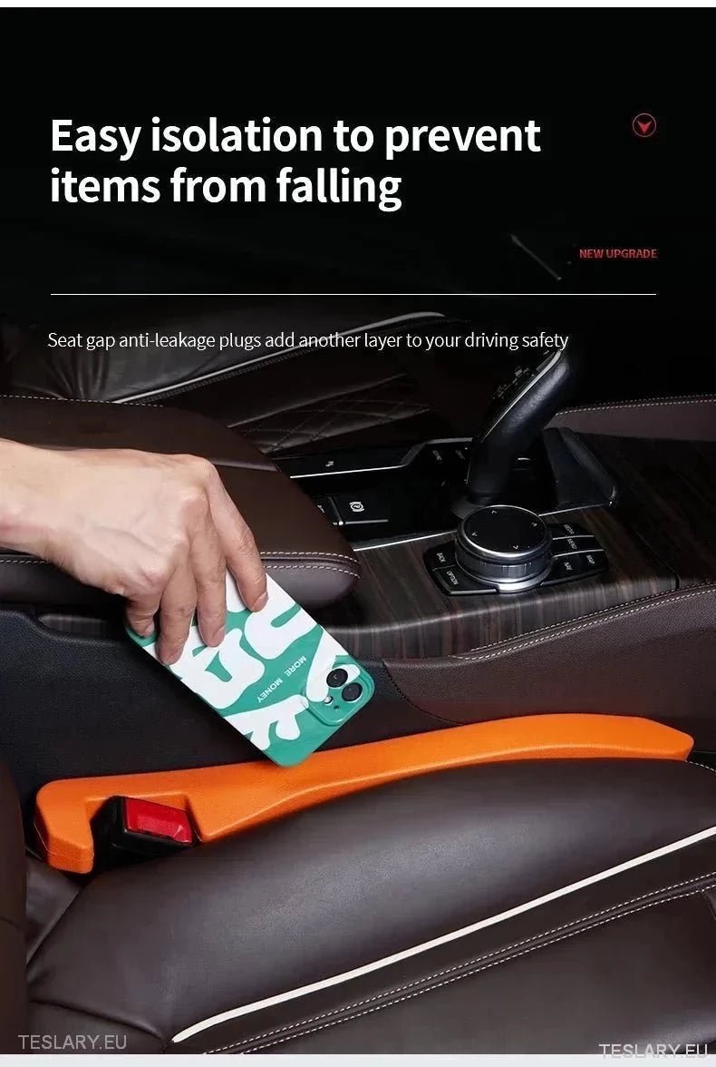 Seat Gap Filler for Tesla Model 3 , Y & S with Logo - TESLARY Tesla Shop Accessories Europe Nederlands Ireland Deutschland Espana Alicante France Italia