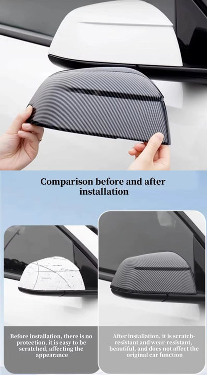 Side Rearview Protective Mirror Covers for Tesla Model 3 / Y & Model 3 Highland and Model Y Juniper - TESLARY Tesla Shop Accessories Europe Nederlands Dublin Cork Ireland Deutschland Espana Alicante France Italia