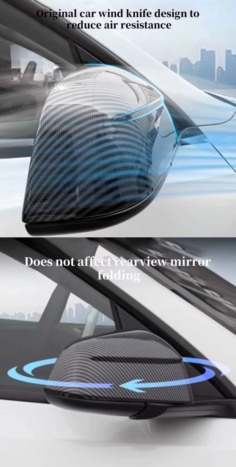 Side Rearview Protective Mirror Covers for Tesla Model 3 / Y & Model 3 Highland and Model Y Juniper - TESLARY Tesla Shop Accessories Europe Nederlands Dublin Cork Ireland Deutschland Espana Alicante France Italia