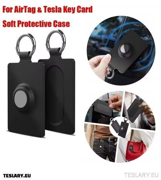 Silicon Card Holder Case for Apple Airtag & Tesla Key Card - TESLARY Tesla Shop Accessories Europe Nederlands Ireland Deutschland Espana Alicante France Italia