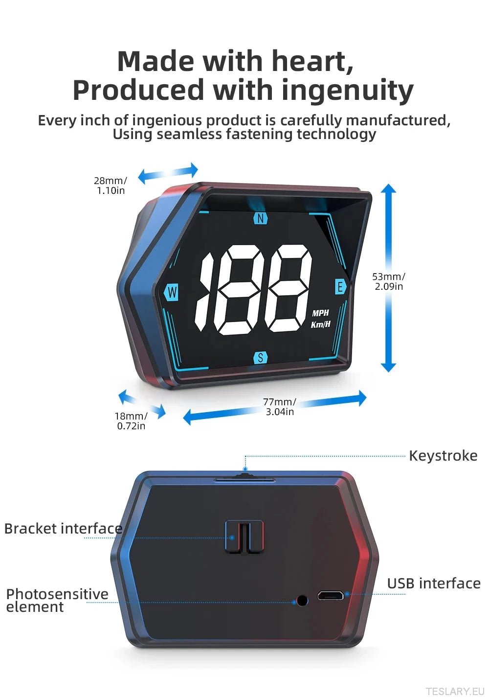 SmartDrive 2024: Advanced Car HUD with GPS & Safety Alerts - TESLARY Tesla Shop Accessories Europe Nederlands Dublin Cork Ireland Deutschland Espana Alicante France Italia