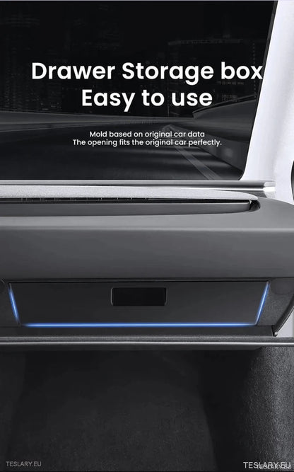 Tesla 3 Highland Central Glovebox Storage Organiser ( LEFT HAND DRIVE ONLY ) - TESLARY Tesla Shop Accessories Europe Nederlands Ireland Deutschland Espana Alicante France Italia
