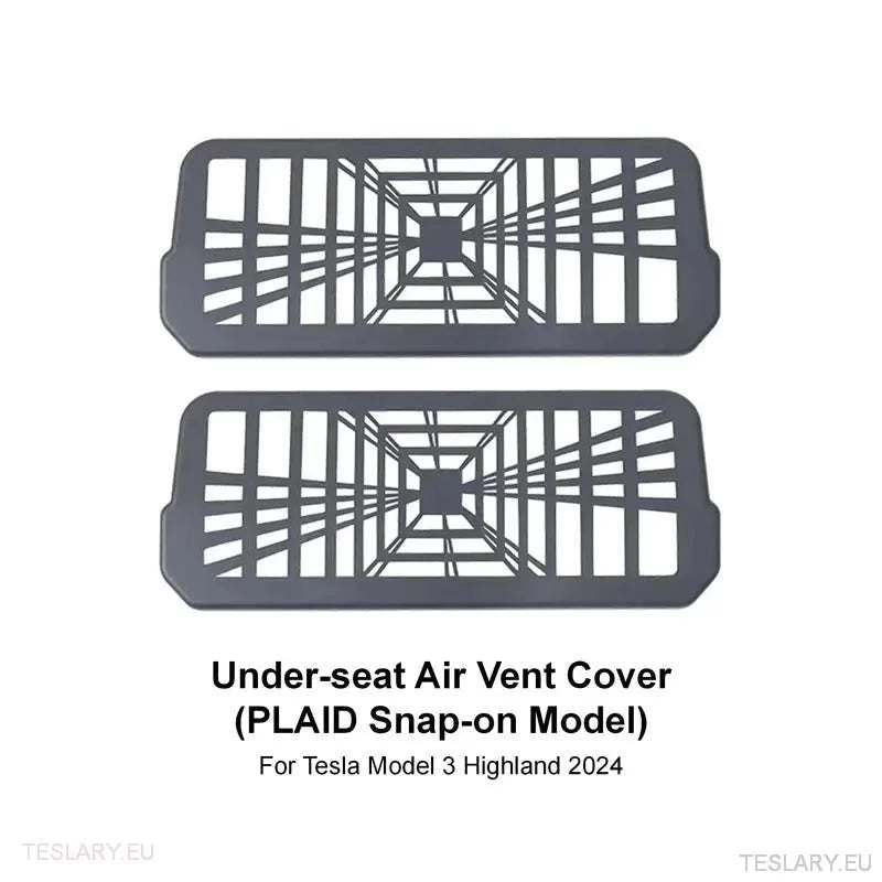 Tesla 3 Highland under Seat Air Outlet Cover Plaid Style (2 stycken)