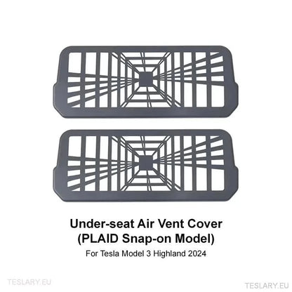 Tesla 3 Highland under Seat Air Outlet Cover Plaid Style (2 stycken)