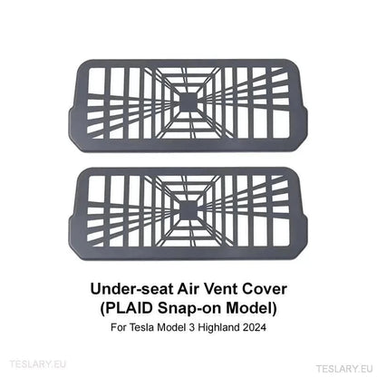 Tesla 3 Highland Under Seat Air Outlet Cover Plaid Style ( 2 Pieces ) - TESLARY Tesla Shop Accessories Europe Nederlands Ireland Deutschland Espana Alicante France Italia