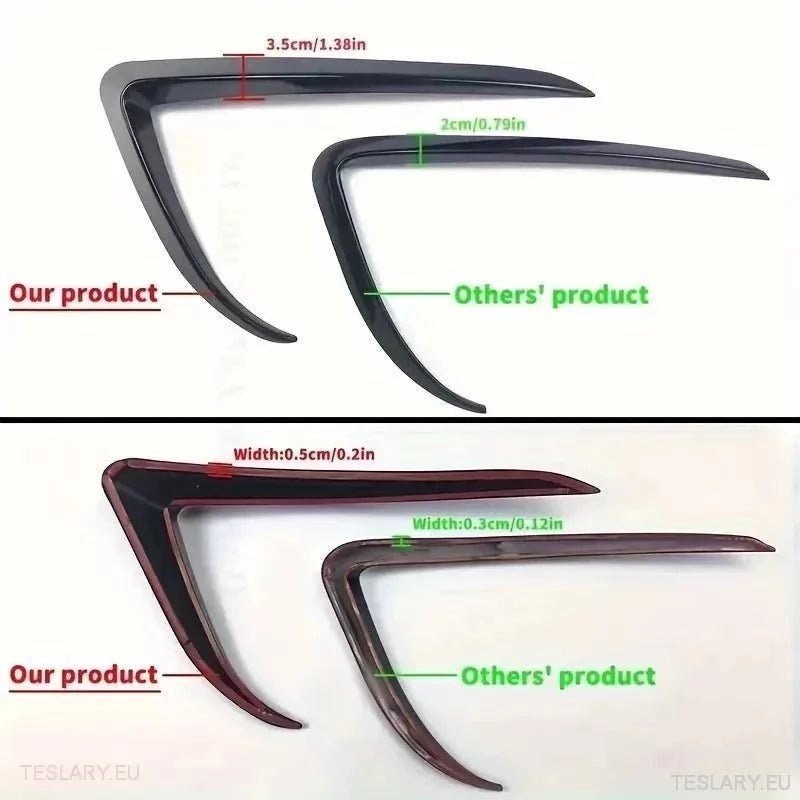 Tesla 3 Log Lights Wind Splitter - Gloss Black - TESLARY Tesla Shop Accessories Europe Nederlands Ireland Deutschland Espana Alicante France Italia