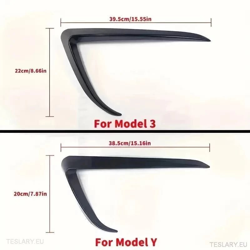 Tesla 3 Log Lights Wind Splitter - Gloss Black - TESLARY Tesla Shop Accessories Europe Nederlands Ireland Deutschland Espana Alicante France Italia