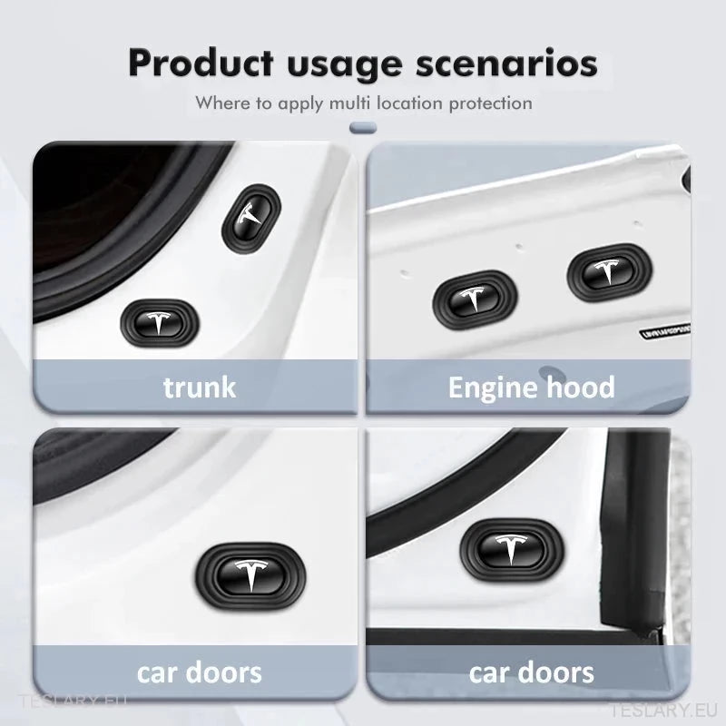 Tesla 3 Y S X Sound Reducing Shock Absorber Pads with Logo - 12 Pack - TESLARY Tesla Shop Accessories Europe Nederlands Dublin Cork Ireland Deutschland Espana Alicante France Italia