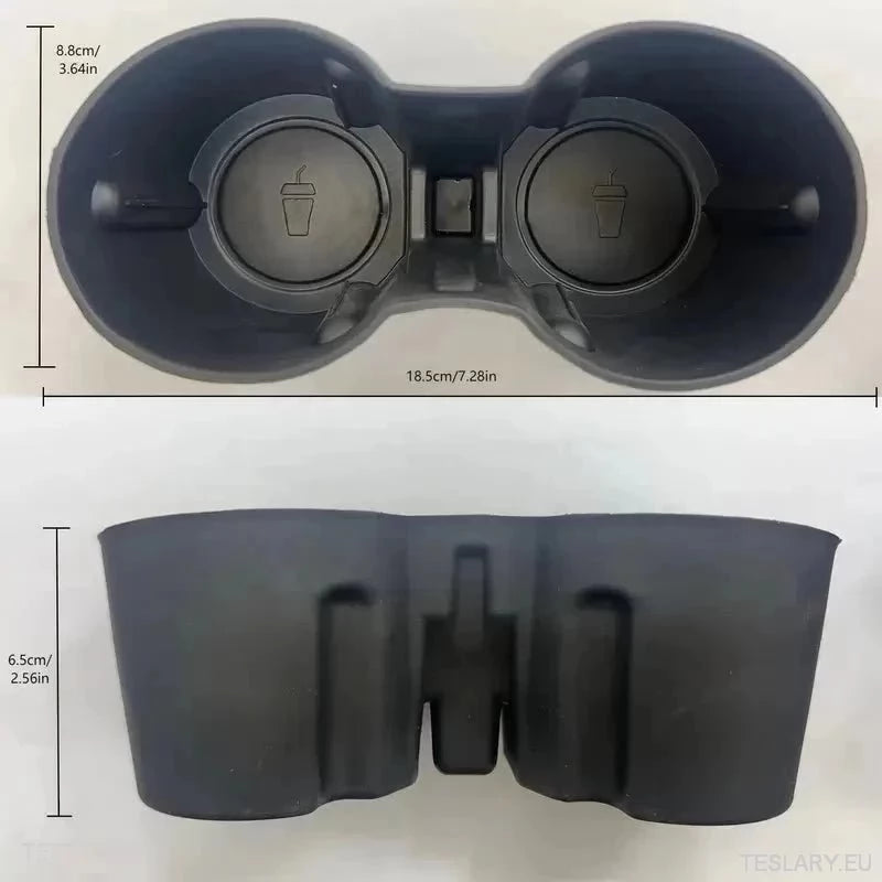 Tesla 3/Y Black Soft Plastic Centre Console Cup Inserts - TESLARY Tesla Shop Accessories Europe Nederlands Ireland Deutschland Espana Alicante France Italia