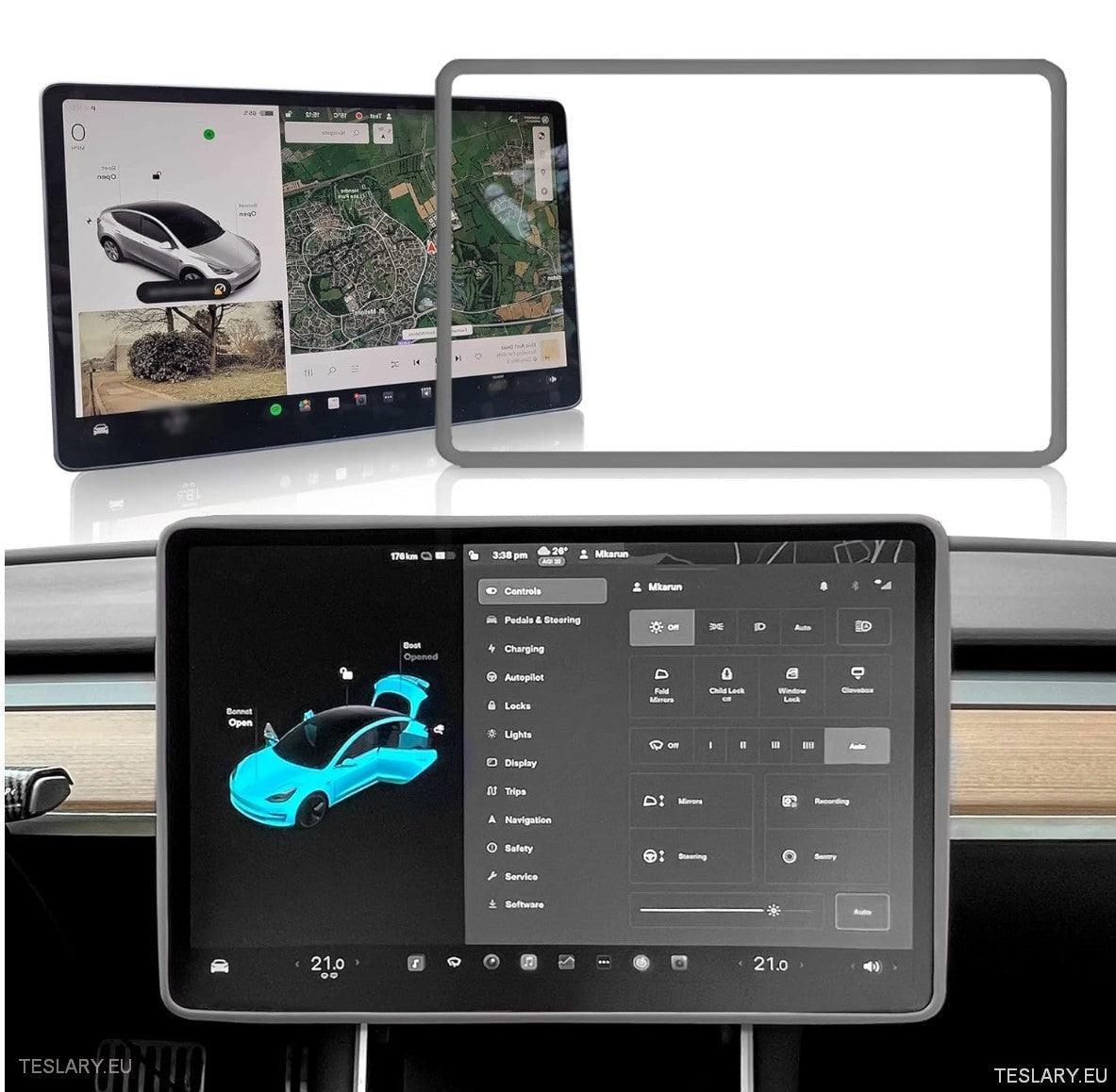 Tesla 3/Y Central Screen Silicon Edge Protector - TESLARY Tesla Shop Accessories Europe Nederlands Dublin Cork Ireland Deutschland Espana Alicante France Italia