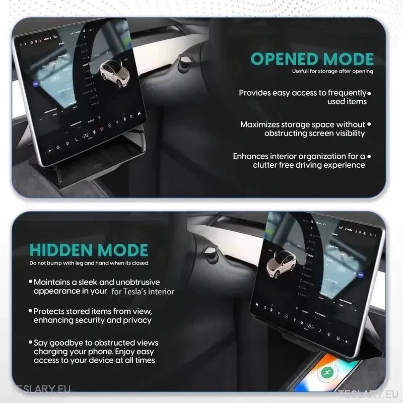 Tesla 3/Y Under Screen Storage Organiser - TESLARY Tesla Shop Accessories Europe Nederlands Ireland Deutschland Espana Alicante France Italia