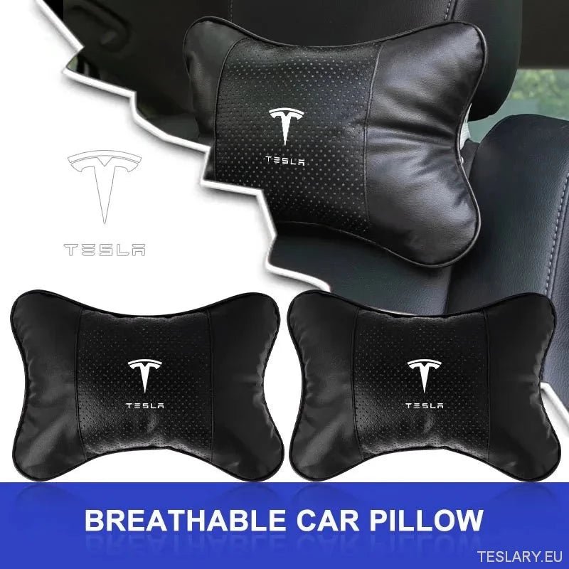Tesla Car Seat Headrest Pillow - Premium Neck Support Cushion - TESLARY Tesla Shop Accessories Europe Nederlands Dublin Cork Ireland Deutschland Espana Alicante France Italia