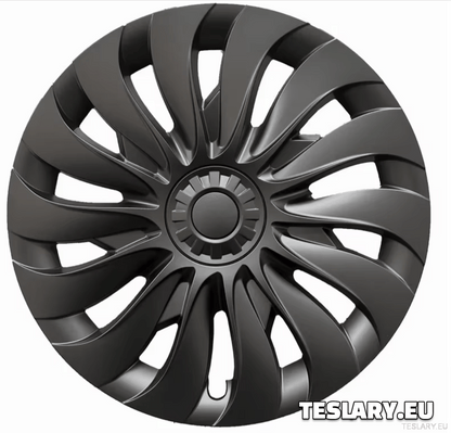 Tesla Model 3+ Highland 18" Storm Style Wheel Covers - Matte Black - TESLARY Tesla Shop Accessories Europe Nederlands Ireland Deutschland Espana Alicante France Italia