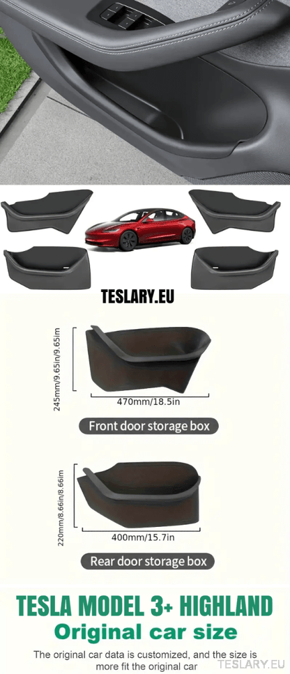 Tesla Model 3+ Highland , Model 3 & Model Y TPE Door Pocket Protectors - TESLARY Tesla Shop Accessories Europe Nederlands Ireland Deutschland Espana Alicante France Italia