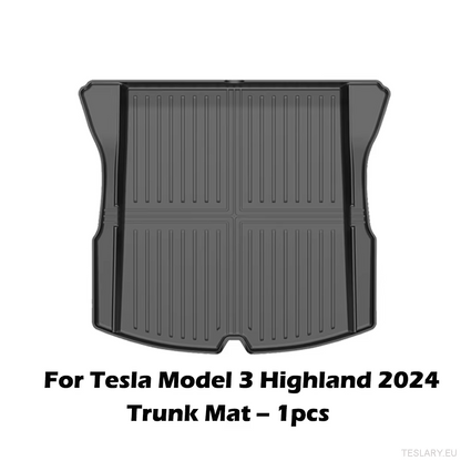 Tesla Model 3 Highland TPE Rear Trunk Mat - TESLARY Tesla Shop Accessories Europe Nederlands Ireland Deutschland Espana Alicante France Italia