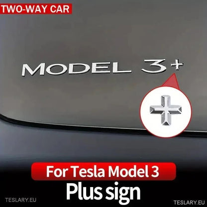 Tesla Model 3+ Long Range  " +  " logo SIlver - Tesla Shop Europe - TESLARY.IE Ireland - France boutique- Deutschland Geschäft- España comercio - Nederland winkel- TESLARY.IE