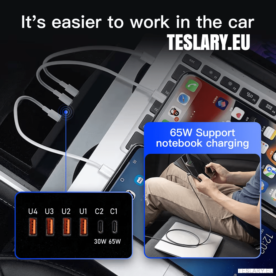Tesla Model 3 / Y Centre Console Data Storage USB Expansion Hub - TESLARY Tesla Shop Accessories Europe Nederlands Ireland Deutschland Espana Alicante France Italia