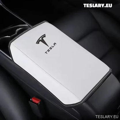 Tesla Model 3 / Y Centre Console PU Leather Armrest Cover with Logo - TESLARY Tesla Shop Accessories Europe Nederlands Dublin Cork Ireland Deutschland Espana Alicante France Italia