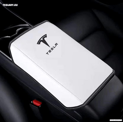 Tesla Model 3 / Y Centre Console PU Leather Armrest Cover with Logo - TESLARY Tesla Shop Accessories Europe Nederlands Ireland Deutschland Espana Alicante France Italia