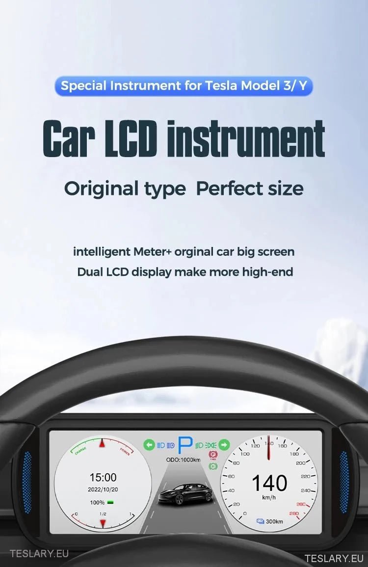 Tesla 3/Y Dash Instrument Panel 6.8" Wide IPS Panel -TESLARY.IE Tesla Shop Europe