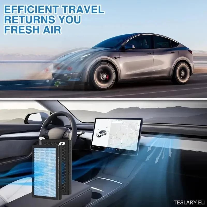 Tesla Model 3 / Y Passenger Air Filter Replacement Kit ( Both Filters ) - TESLARY Tesla Shop Accessories Europe Nederlands Dublin Cork Ireland Deutschland Espana Alicante France Italia