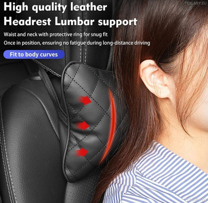 Tesla Model 3 Y S X Neck Pillow & Back Support Cushion with Logo ( BLACK ) - TESLARY Tesla Shop Accessories Europe Nederlands Dublin Cork Ireland Deutschland Espana Alicante France Italia