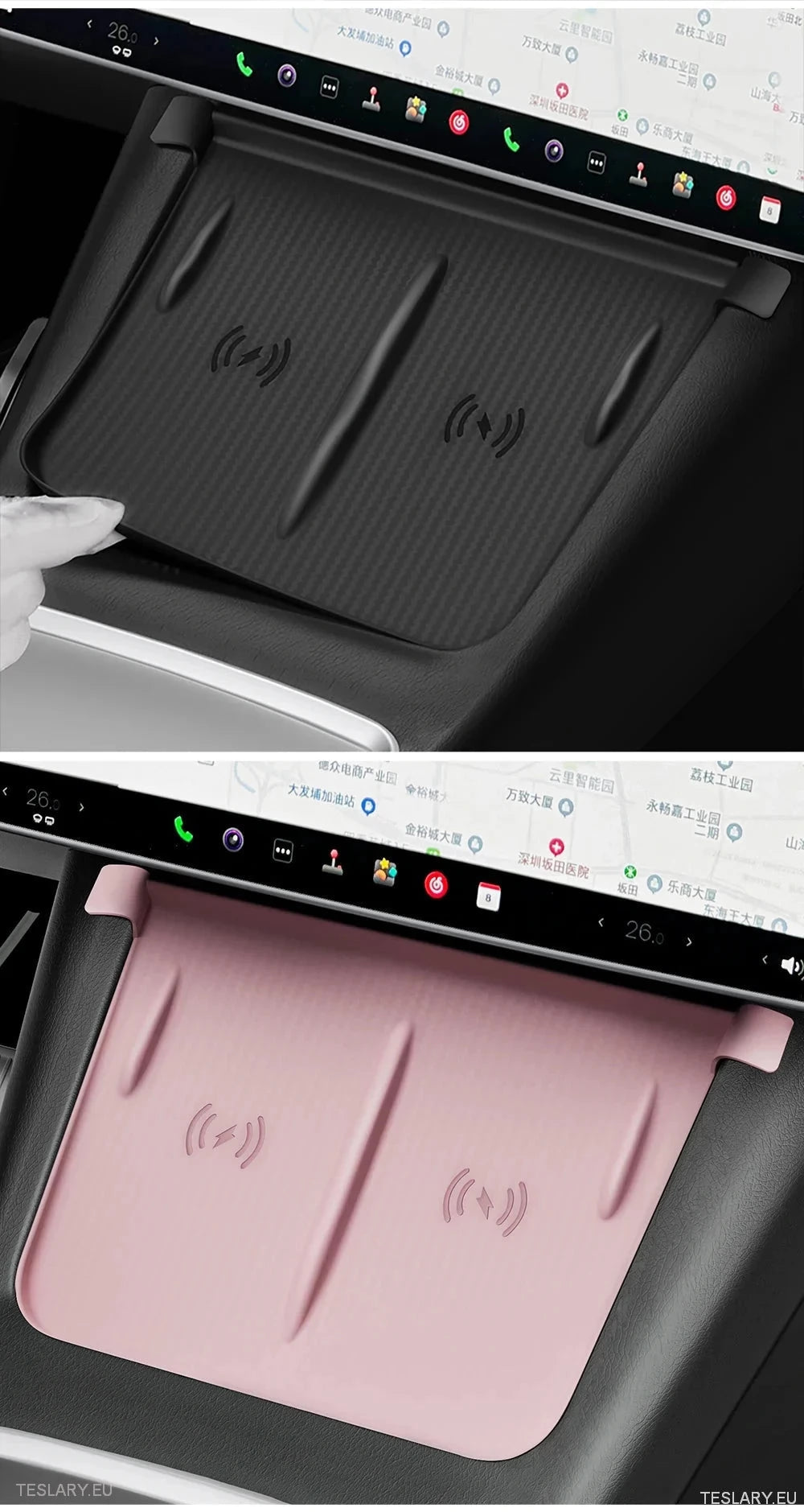 Tesla Model 3 / Y Silicone Antislip Cover for Wireless Charge Pad - TESLARY Tesla Shop Accessories Europe Nederlands Dublin Cork Ireland Deutschland Espana Alicante France Italia