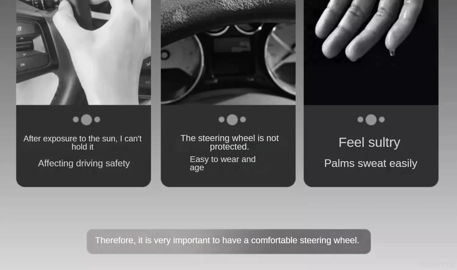 Tesla Model 3 / YUltra - Thin Steering Wheel Cover - TESLARY Tesla Shop Accessories Europe Nederlands Dublin Cork Ireland Deutschland Espana Alicante France Italia