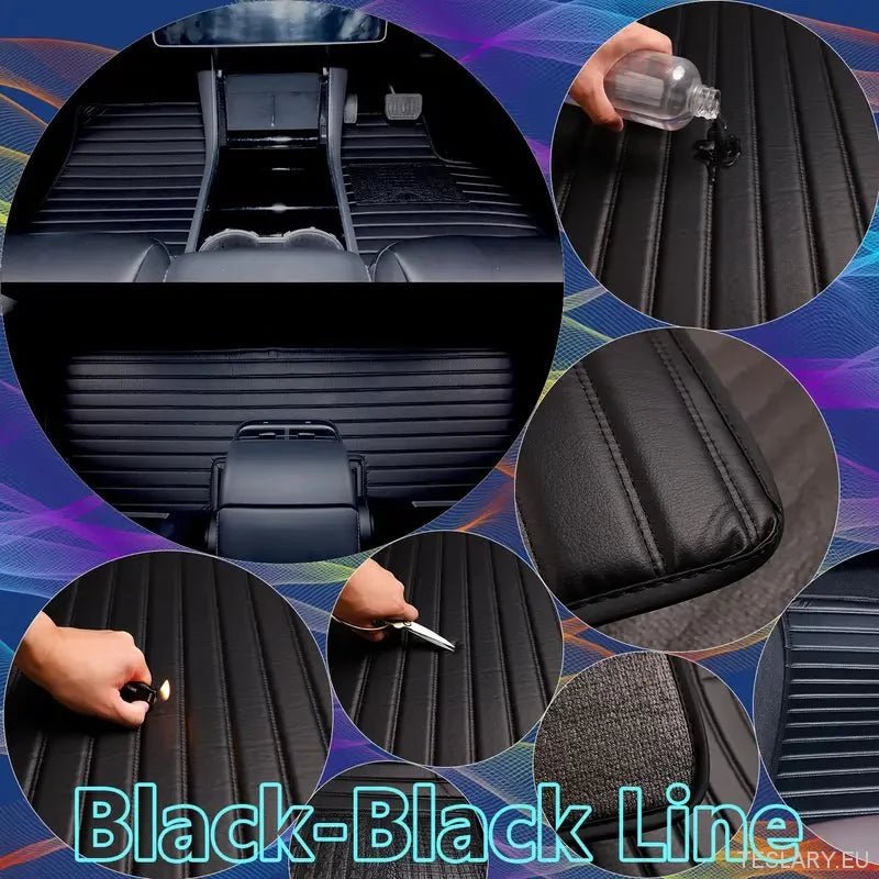Tesla Model Y 2019 - 2023 Right - Hand Drive Car Mats, Three - Layer PVC Stripe Design, Luxury & Durable Floor Mat Accessories for Car Interior - TESLARY Tesla Shop Accessories Europe Nederlands Ireland Deutschland Espana Alicante France Italia