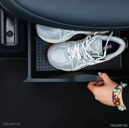 Tesla Model Y Front & Rear TPU Seat Tray Drawer Organisers - TESLARY Tesla Shop Accessories Europe Nederlands Dublin Cork Ireland Deutschland Espana Alicante France Italia