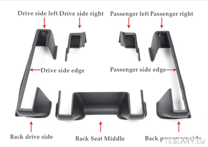 Tesla Model Y Full 9 Piece Seat Rail Protection Kit - TESLARY Tesla Shop Accessories Europe Nederlands Dublin Cork Ireland Deutschland Espana Alicante France Italia