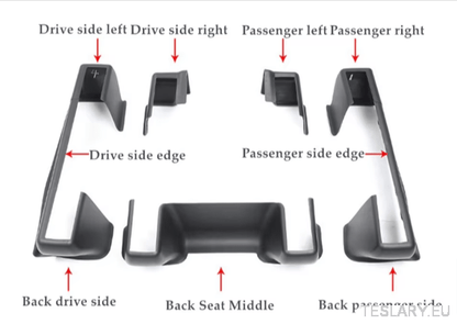 Tesla Model Y Full 9 Piece Seat Rail Protection Kit - TESLARY Tesla Shop Accessories Europe Nederlands Ireland Deutschland Espana Alicante France Italia