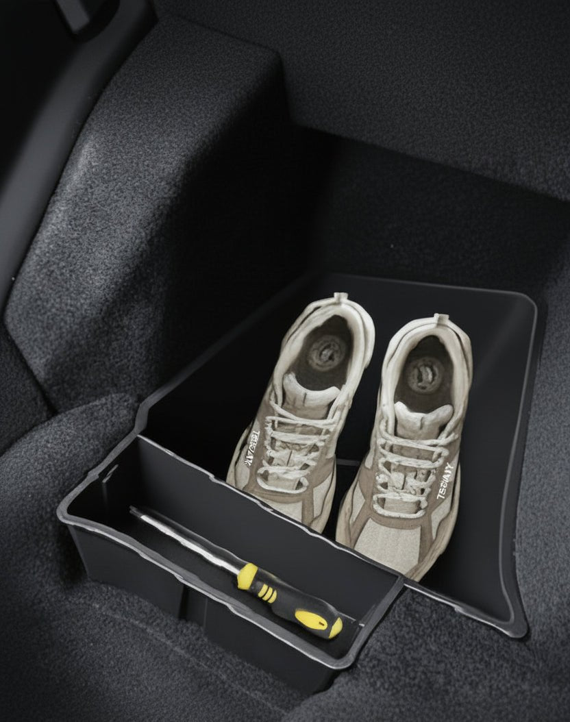 Tesla Model Y Juniper Premium Trunk Storage Bins with Extra Storage Compartment and Large Lids - TESLARY Tesla Shop Accessories Europe Nederlands Dublin Cork Ireland Deutschland Espana Alicante France Italia