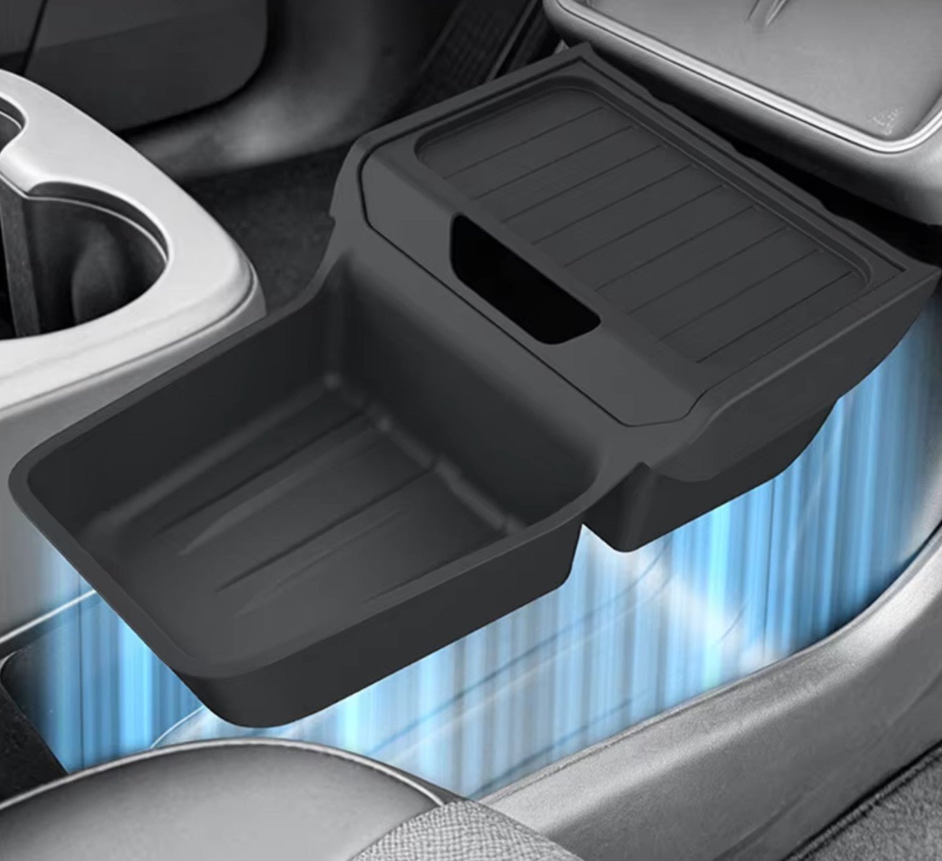 Tesla Model Y Juniper ( RWD Standard Only ) Center Console Lower Organizer Tray - TESLARY Tesla Shop Accessories Europe Nederlands Dublin Cork Ireland Deutschland Espana Alicante France Italia
