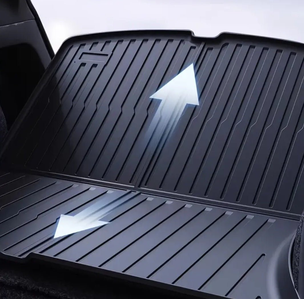 Tesla Model Y+ Juniper Trunk Mat TPE All Weather Water - Resistant - TESLARY Tesla Shop Accessories Europe Nederlands Dublin Cork Ireland Deutschland Espana Alicante France Italia