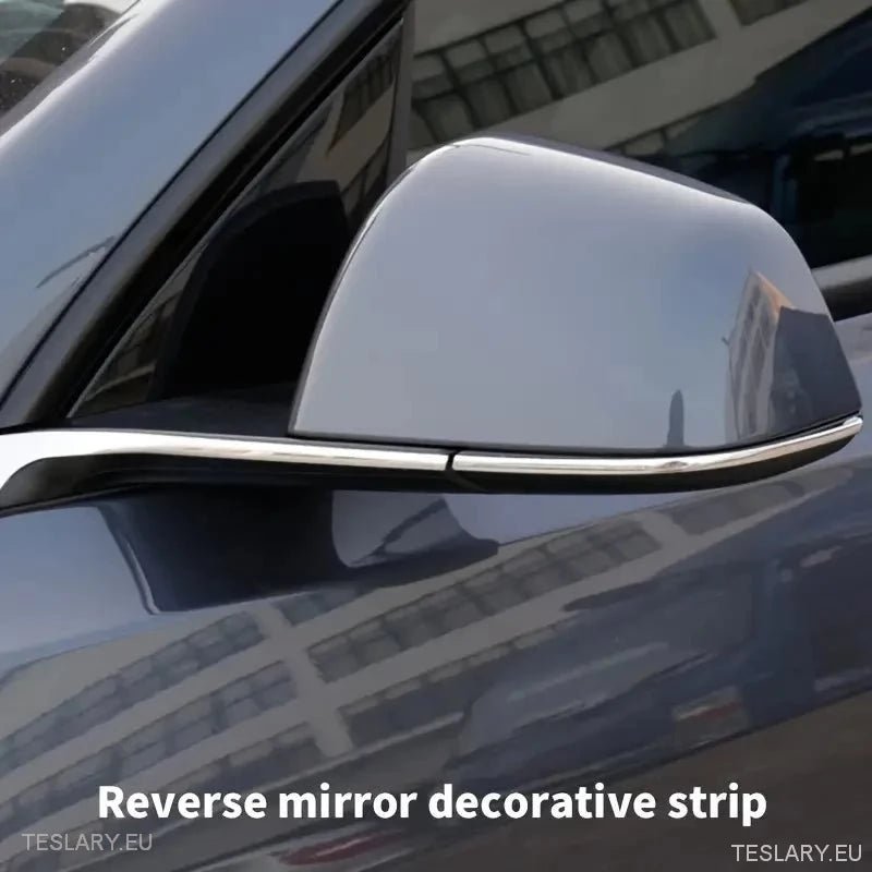 Tesla Model Y Side Mirror Chrome/Silver Anti Collision Strip - Tesla Shop Europe - TESLARY.IE Ireland - France boutique- Deutschland Geschäft- España comercio - Nederland winkel- TESLARY.IE