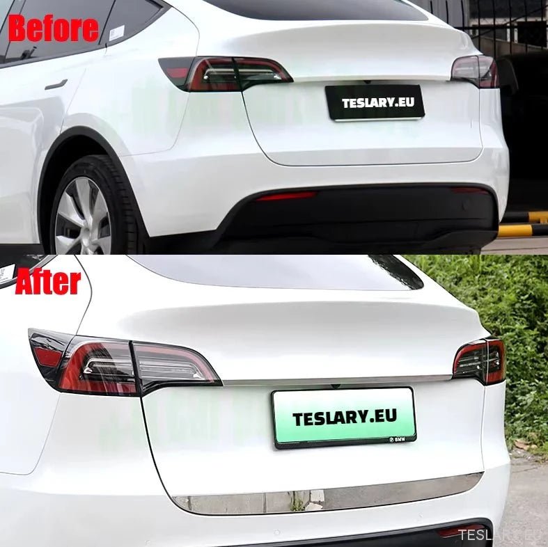 Tesla Model Y Trunk Chrome Protective Strips - TESLARY Tesla Shop Accessories Europe Nederlands Ireland Deutschland Espana Alicante France Italia