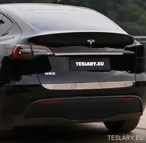 Tesla Model Y Trunk Chrome Protective Strips - TESLARY Tesla Shop Accessories Europe Nederlands Ireland Deutschland Espana Alicante France Italia