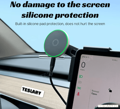 Tesla Screen Mount Phone Holder 15W Magnetic Magsafe Wireless Charger Tesla Model 3 / Model 3+ Highland / Model Y / Model Y+ Juniper - TESLARY Tesla Shop Accessories Europe Nederlands Ireland Deutschland Espana Alicante France Italia