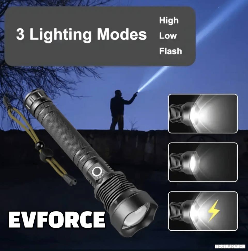 USB Rechargable Flashlight / Torch for your Tesla , BYD , MG or other EV - TESLARY Tesla Shop Accessories Europe Nederlands Dublin Cork Ireland Deutschland Espana Alicante France Italia