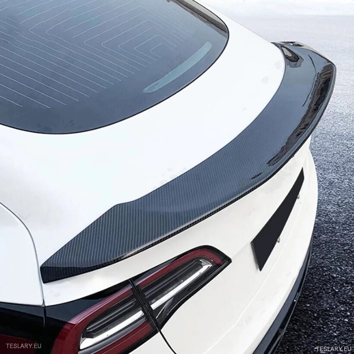 V Type Highkick Sport Spoiler Wing Tesla Model 3 2019 - 2023 - Carbon Fibre Style - Tesla Shop Europe - TESLARY.IE Ireland - France boutique- Deutschland Geschäft- España comercio - Nederland winkel- TESLARY.IE