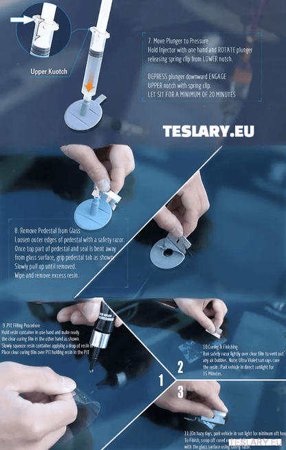 Windscreen Glass Crack Repair Kit - TESLARY Tesla Shop Accessories Europe Nederlands Dublin Cork Ireland Deutschland Espana Alicante France Italia